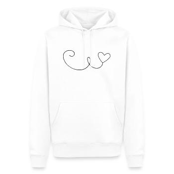 Herz Schwung Linie - Männer Premium Bio Hoodie - Weiß - Vorne - Nico (187cm)