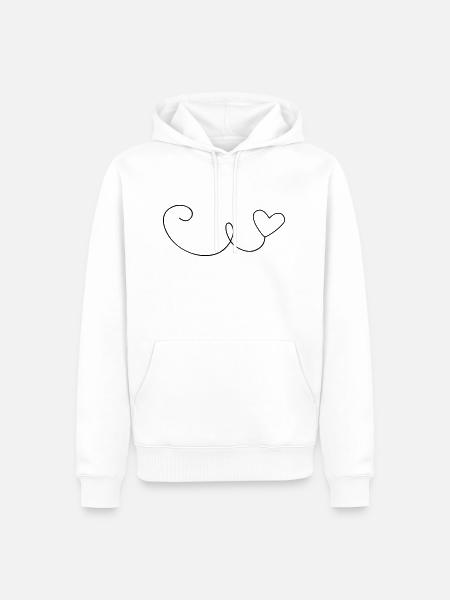 Heart Swing Line - Men’s Premium Organic Hoodie - white