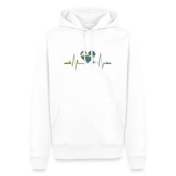 Natur - Herzschlag - Männer Premium Bio Hoodie - Weiß - Vorne - Nico (187cm)