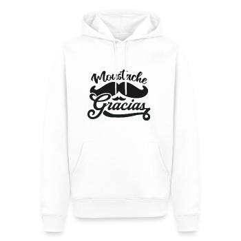 Schnurrbart Gracias Humor - Männer Premium Bio Hoodie - Weiß - Vorne - Nico (187cm)