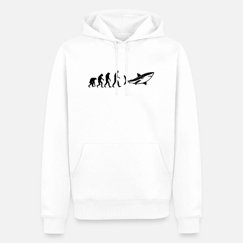 hai evolution - Männer Premium Bio Hoodie - Weiß