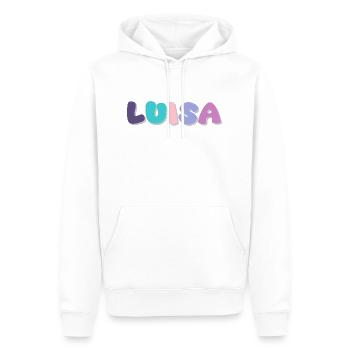 Name - Luisa - Männer Premium Bio Hoodie - Weiß - Vorne - Nico (187cm)