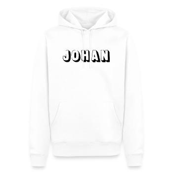 Name - Johan - Men’s Premium Organic Hoodie - white - Front - Nico (187cm)