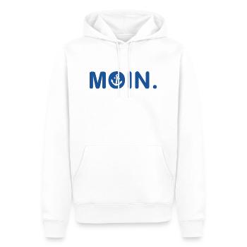 Moin - Guten Morgen - Nordsee - Ostsee - Anker - Männer Premium Bio Hoodie - Weiß - Vorne - Nico (187cm)