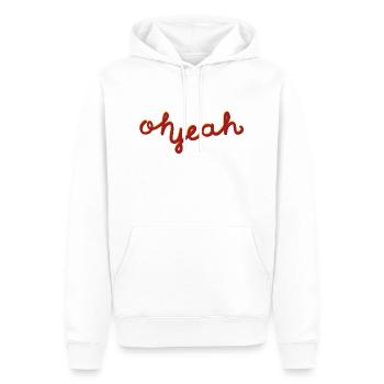 oh yeah rot - Männer Premium Bio Hoodie - Weiß - Vorne - Nico (187cm)