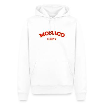 Monaco Crew - Monte Carlo - Mer Méditerranée - Sweat à capuche Premium bio Homme - blanc - Devant - Nico (187cm)