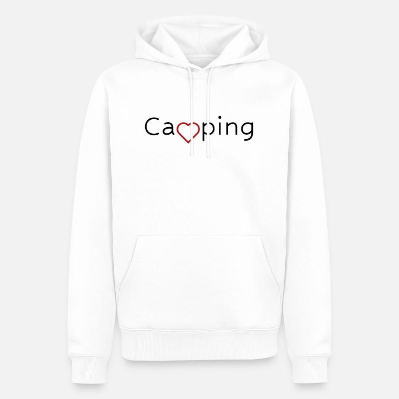 Camping mit Herz - Männer Premium Bio Hoodie - Weiß