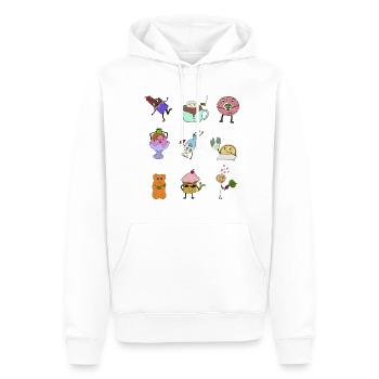 Bonbons au régime - Sweat à capuche Premium bio Homme - blanc - Devant - Nico (187cm)