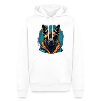 Urban Guardian: Sheepdog street vibes - Sweat à capuche Premium bio Homme - blanc - Devant - Nico (187cm)