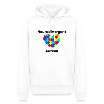Neurodivergent Autism - Men’s Premium Organic Hoodie - white - Front - Nico (187cm)