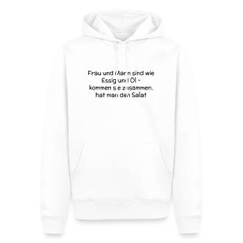 Frau und Mann - Männer Premium Bio Hoodie - Weiß - Vorne - Nico (187cm)