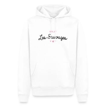 T-shirt EVJF "Les Sauvages" - Sweat à capuche Premium bio Homme - blanc - Devant - Nico (187cm)