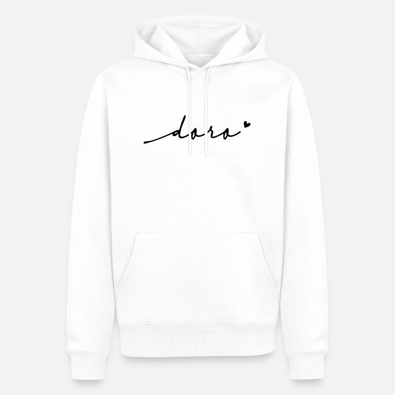 Nom cursif Doro - Sweat à capuche Premium bio Homme - blanc