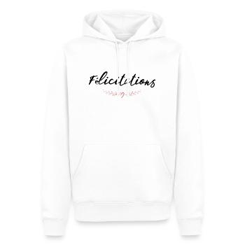 BRAVO. FELICITATIONS. NAISSANCE. ANNIVERSAIRE. BAC - Sweat à capuche Premium bio Homme - blanc - Devant - Nico (187cm)