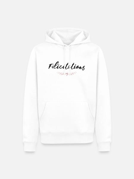 BRAVO. FELICITATIONS. NAISSANCE. ANNIVERSAIRE. BAC - Sweat à capuche Premium bio Homme - blanc