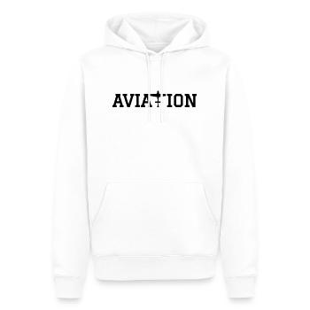 AVIATION avion - Sweat à capuche Premium bio Homme - blanc - Devant - Nico (187cm)