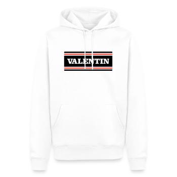VALENTIN - Sweat à capuche Premium bio Homme - blanc - Devant - Nico (187cm)