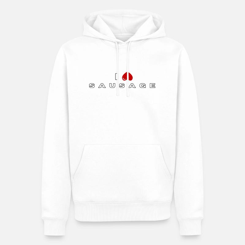 Je déteste la saucisse - Sweat à capuche Premium bio Homme - blanc