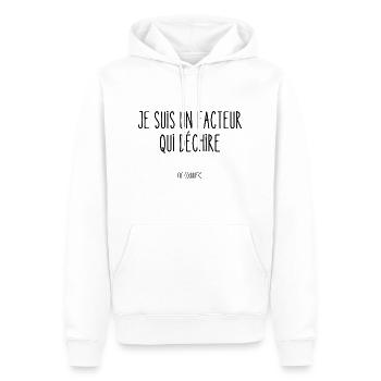 facteur qui déchire le courrier - Sweat à capuche Premium bio Homme - blanc - Devant - Nico (187cm)