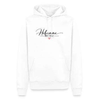 Hebamme mit Herz - Männer Premium Bio Hoodie - Weiß - Vorne - Nico (187cm)