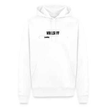 VOLLSUFF - Männer Premium Bio Hoodie - Weiß - Vorne - Nico (187cm)