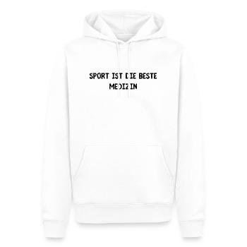 Sport ist die beste Medizin - Männer Premium Bio Hoodie - Weiß - Vorne - Nico (187cm)