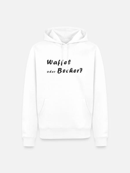 Eis in der Waffel oder im Becher? - Männer Premium Bio Hoodie - Weiß