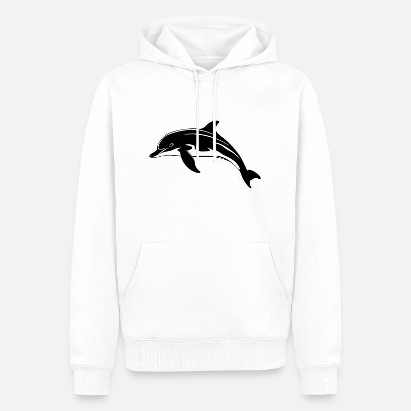 Dauphin - Sweat à capuche Premium bio Homme - blanc