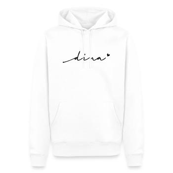 Dina Schreibschrift Name - Männer Premium Bio Hoodie - Weiß - Vorne - Nico (187cm)