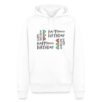JAHRESTAG. ALLES GUTE ZUM GEBURTSTAG!. ALLES GUTE ZUM GEBURTSTAG!. - Männer Premium Bio Hoodie - Weiß - Vorne - Nico (187cm)