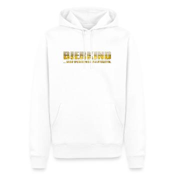 BIERKIND SW - Männer Premium Bio Hoodie - Weiß - Vorne - Nico (187cm)