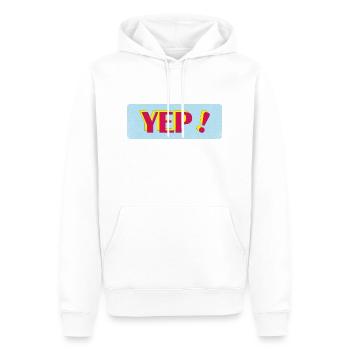 Ja - Männer Premium Bio Hoodie - Weiß - Vorne - Nico (187cm)