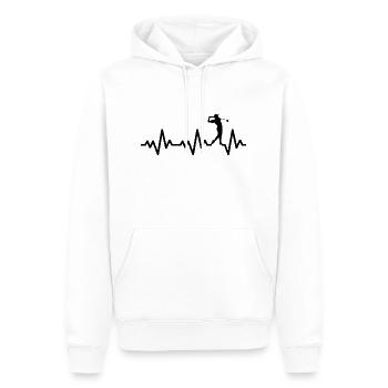 Heartbeat Herzschlag Golfer Abschlag T-Shirt - Männer Premium Bio Hoodie - Weiß - Vorne - Nico (187cm)
