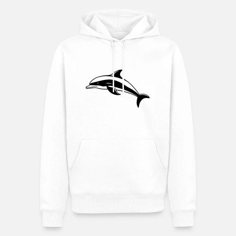 Petit Dauphin - Sweat à capuche Premium bio Homme - blanc