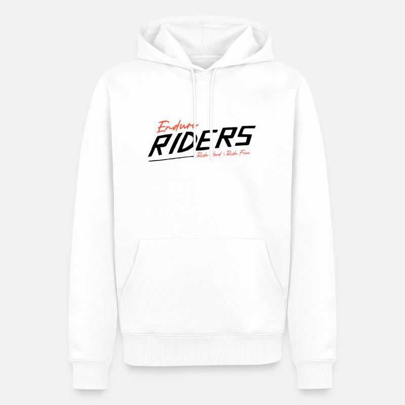 Enduro riders ride free - Sweat à capuche Premium bio Homme - blanc