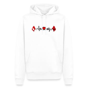 Cardio Herz Flagge Schweiz und Flagge Glarus - Männer Premium Bio Hoodie - Weiß - Vorne - Nico (187cm)