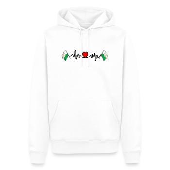 Cardio fréquence cardiaque pour Vaud Suisse - Sweat à capuche Premium bio Homme - blanc - Devant - Nico (187cm)