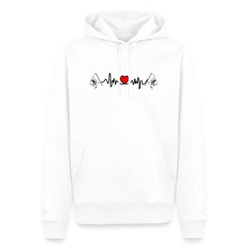Fréquence cardiaque cardio Appenzell Auzerrhoden, Suisse - Sweat à capuche Premium bio Homme - blanc - Devant - Nico (187cm)