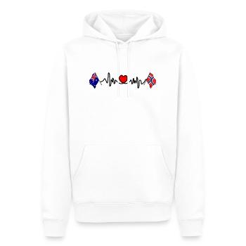 Cardio heart with Flag Australia, flag Norway - Men’s Premium Organic Hoodie - white - Front - Nico (187cm)