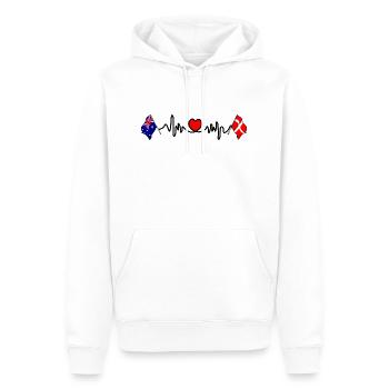 Cardio Heart avec drapeau Australie, Danemark - Sweat à capuche Premium bio Homme - blanc - Devant - Nico (187cm)