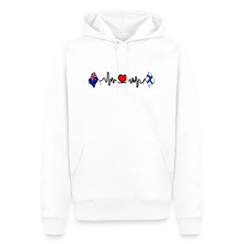Cardio cardiaque avec Flag Australia, Finlande - Sweat à capuche Premium bio Homme - blanc - Devant - Nico (187cm)