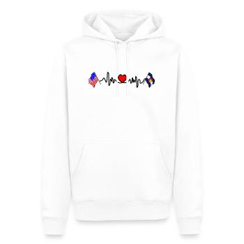 Cardio-Herz mit USA-Flagge und Colorado-Flagge - Männer Premium Bio Hoodie - Weiß - Vorne - Nico (187cm)
