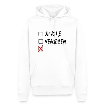 Beziehungsstatus Anpassen Selbst gestalten - Männer Premium Bio Hoodie - Weiß - Vorne - Nico (187cm)