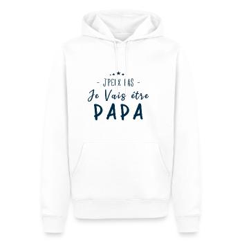Je peux pas je vais être PAPA - Sweat à capuche Premium bio Homme - blanc - Devant - Nico (187cm)