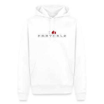 I hate Pretzels - Men’s Premium Organic Hoodie - white - Front - Nico (187cm)