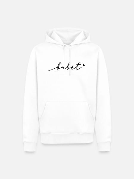 Babet Cursive Name - Men’s Premium Organic Hoodie - white