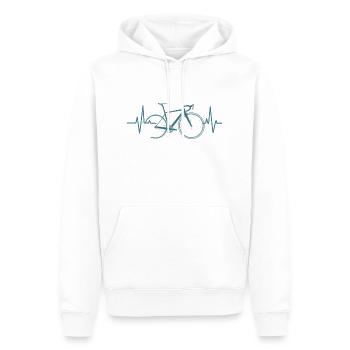 Herzschlag Fahrrad Cardio Puls Fahrrad - Männer Premium Bio Hoodie - Weiß - Vorne - Nico (187cm)