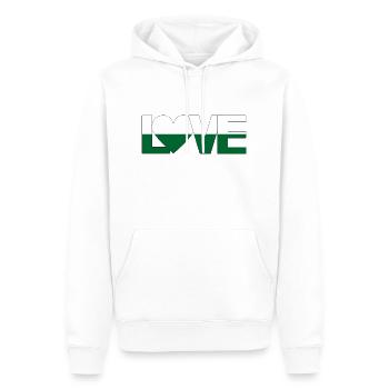 love Sachsen mit Herz - Männer Premium Bio Hoodie - Weiß - Vorne - Nico (187cm)
