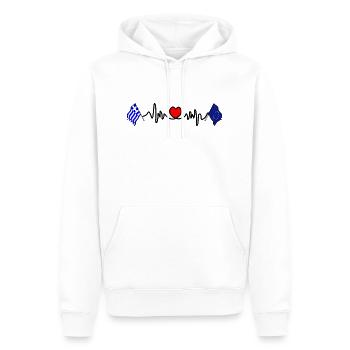 Cardio heartFlag Greece, flag Europe - Men’s Premium Organic Hoodie - white - Front - Nico (187cm)
