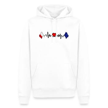 Cardio Cardio avec Drapeau Malte, Europe - Sweat à capuche Premium bio Homme - blanc - Devant - Nico (187cm)